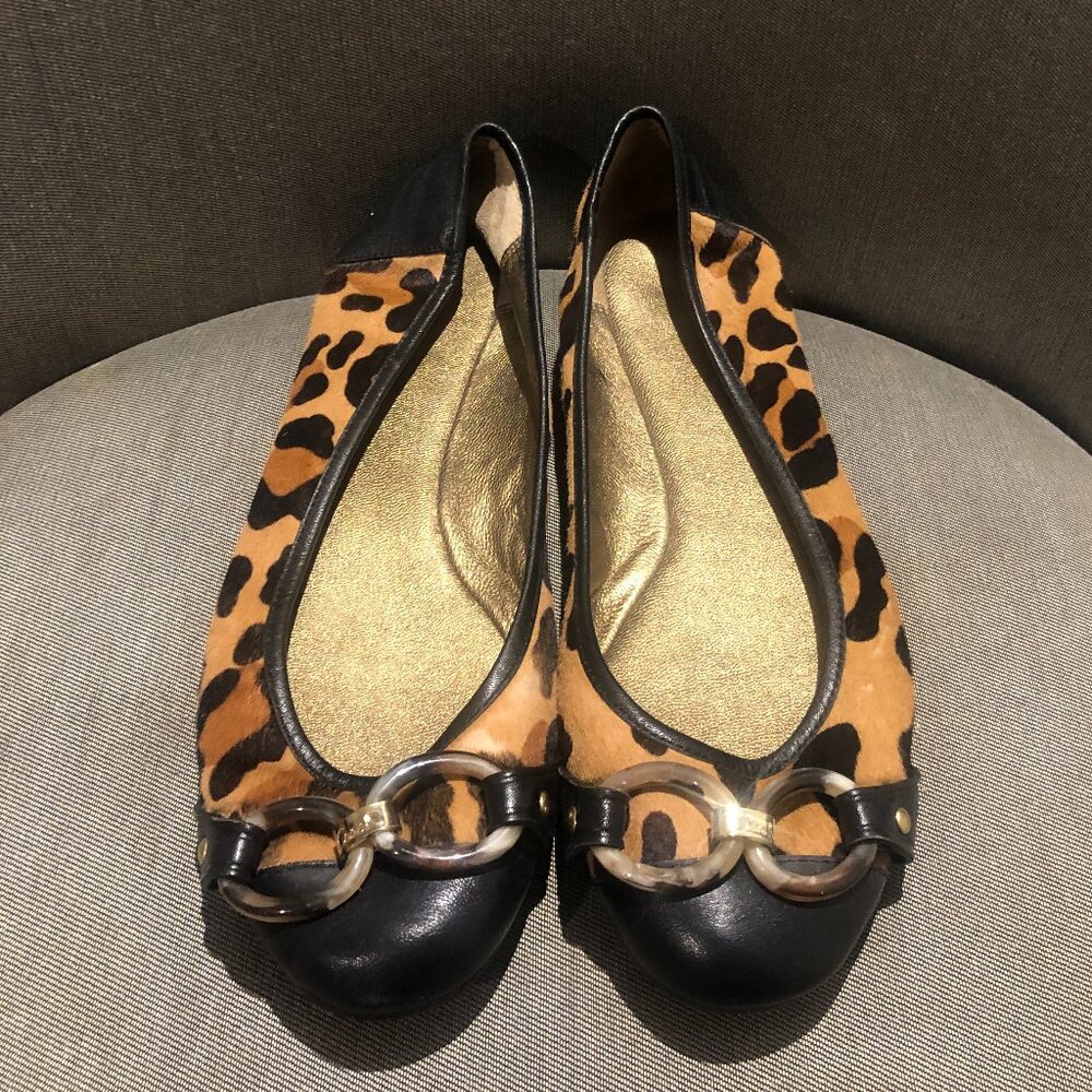 Coach Leopard Pony Hair Ballet Flats